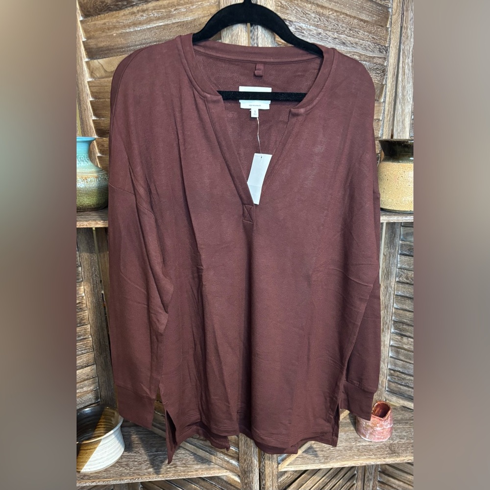 Lou & Grey Rich Burgandy V-Neck